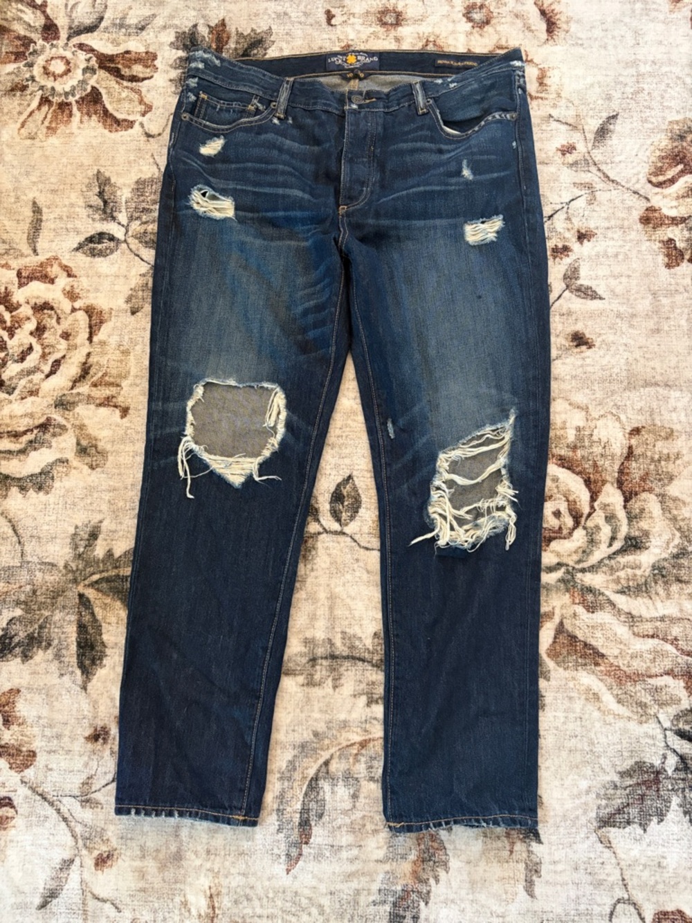 Lucky Brand Dark Blue Distressed Sienna Slim Boyfriend Jeans